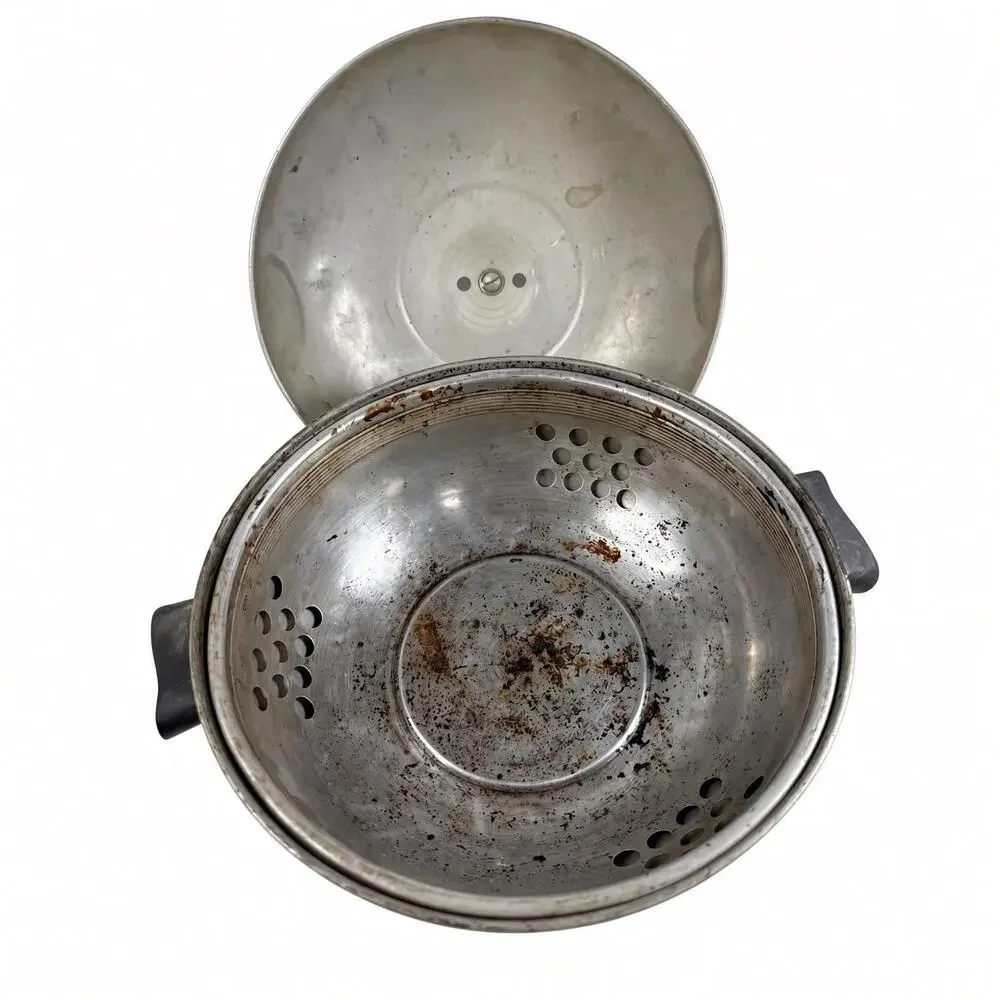 Vintage West Bend Serving Oven Aluminum 3-Piece Bun Warmer Vegetable Steamer